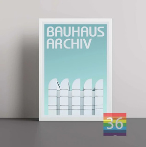 G3116 バウハウス Bauhaus ミッドセンチュリー モダン キャンバスアートポスター 50×70cm イラストインテリア 雑貨 海外製 枠なし