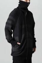 美品 21AW定価63800円 JULIUS ユリウス 希少 ハイネック ニット ブルゾン ブラック 3 / 黒 L rickowens drkshdw Yohji Yamamoto Y-3 GUIDI_画像2