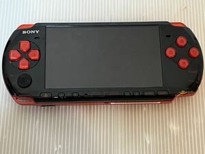 ☆ PSP3000 プレイステーションポータブル レッド ブラック 動作品 状態良好 液晶無傷　本体のみ Playstation Portable SONY 送料無料★