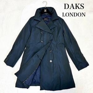 大きいサイズ DAKS LONDON ダックスロンドン ダブルボタン ダウンコート ハーフコート ネイビー 玉虫カラー 42 XL相当 日本製 1-1