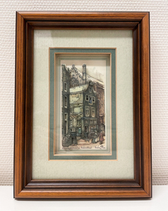 Art hand Auction 罕见复古荷兰 Anton Pieck 影盒 3D 绘画中世纪阿姆斯特丹城市景观艺术框壁挂式带框, 艺术品, 绘画, 其他的