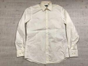 【送料無料】 ヒューゴボス HUGO BOSS レトロ モード ラグジュアリー 古着 無地 長袖ドレスシャツ メンズ 39 白