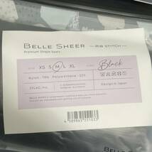 BELLE SHEER★リブステッチ 着圧スパッツ★Mサイズ　ベルシアー★タイツ　レギンス　ブラック_画像2