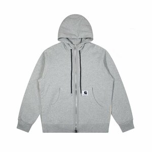 CARHARTT x Sacai カーハート サカイ パーカー フード付き ジャケット 男女兼用 アウトドアジャンバー スリム S グレー 中古 JN 1