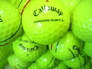 45【お徳用◎】キャロウェイ Callaway CHROME SOFT/X/LS/ERCシリーズ トリプルトラック [イエロー] 50個