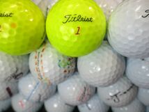 733【特A２級】タイトリスト Titleist PROV1/PROV1X [イエロー/ホワイト] 50個_画像2