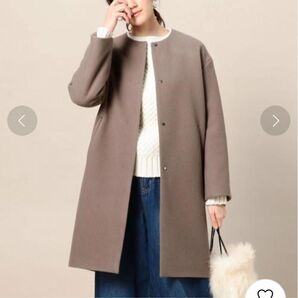 BY ロングコート ドロップショルダーノーカラーコート ブラウン S