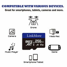 送料無料★LinkMore 256GBマイクロSDカードSwitch対応MicroSDXC U3 A1 V30 SDアダプター付_画像3