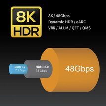 送料無料★Zeskit 8K48Gbps HDMIケーブル1m PS4 PS5対応 8K/60p ダイナミックHDC-8K100_画像2
