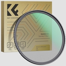 送料無料★K&F Concept 62mmブラックミスト1/4フィルター ソフト効果 1/4 コントラスト調整用 ソフト描写用_画像1