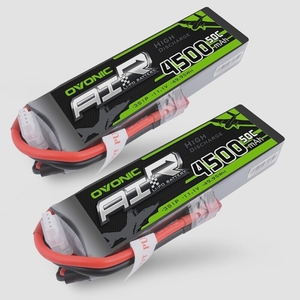 送料無料★OVONIC 3S リポバッテリー 50C 4500mAh 11.1V ディーンスタイルTコネクター付(2パック)