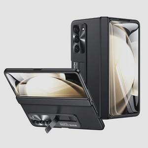 送料無料★LEIAU GalaxyZ-Fold-5 ケース フルカバーヒンジ保護 スクリーンプロテクター&キックスタンド付(黒)