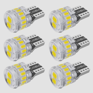 送料無料★T10 LED 爆光 ホワイト キャンセラー内蔵 車検 3030+3014LEDチップ18連 DC12V(6個セット)