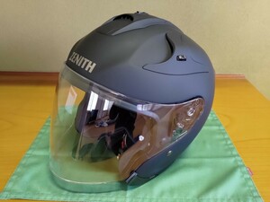 ヤマハ ジェットヘルメット YJ-17-P ZENITH-P L マットブラック ゼニス YJ17P サンバイザー付 ピンロック対応 美品