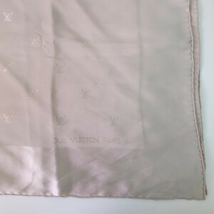 LOUIS VUITTON ルイヴィトン 大判スカーフ 85cm×85cm シルク ベージュ シルバー系 T0109