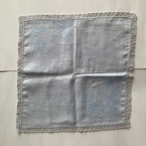 刺繍用布 リネン グレー 縁飾り付き