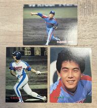 世紀のトレード前！カルビー　プロ野球チップス　中日　牛島和彦　1985年 No.134　1986年 No.67　1986年 No.220_画像1