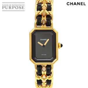  Chanel CHANEL Premiere L size H0001 Vintage lady's wristwatch black face Gold watch Premiere 90219446