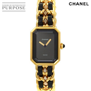  Chanel CHANEL Premiere L size H0001 Vintage lady's wristwatch black face Gold watch Premiere 90219511