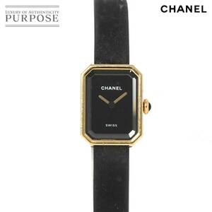  Chanel CHANEL Premiere veruvetoH6125 lady's wristwatch black K18YG yellow gold quartz Premiere 90217631