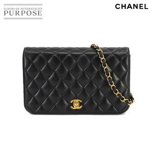 新品同様 シャネル CHANEL マトラッセ チェーン ショルダー バッグ レザー ブラック ゴールド 金具 Matelasse Bag 90220575