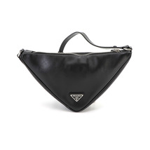 未使用 展示品 プラダ PRADA トライアングル ショルダー バッグ レザー ブラック 1NQ043 シルバー 金具 Triangle Shoulder Bag 90219839_画像2