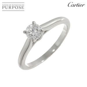 カルティエ Cartier ソリテール ダイヤ 0.33ct F/VVS1/3EX #49 リング Pt プラチナ Solitaire Ring 【証明書・鑑定書付き】 90210417