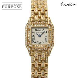  Cartier Cartier Mini bread tail lady's wristwatch after diamond ivory face K18YG quartz mini panthere 90202926