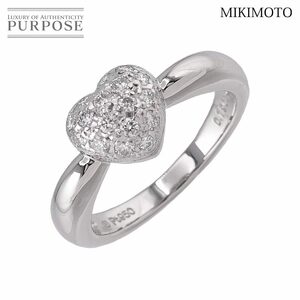 ミキモト MIKIMOTO ハート 9号 リング ダイヤ 0.19ct Pt プラチナ 指輪 Diamond Ring 90216772