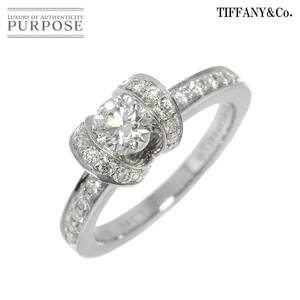 ティファニー TIFFANY&Co. ダイヤ 0.38ct F/VS1/EX 6.5号 リング Pt プラチナ 指輪 Ring リボン【鑑定書付き】 90210716