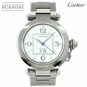 カルティエ Cartier パシャC ビッグデイト W31055M7 ボーイズ 腕時計 ホワイト 文字盤 オートマ 自動巻き ウォッチ PashaC 90222109