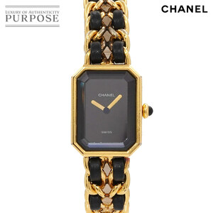  Chanel CHANEL Premiere L size H0001 Vintage lady's wristwatch black face Gold quartz Premiere 90221478