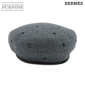 未使用 展示品 エルメス HERMES サントノーレチャーム ベレー帽 帽子 カシミヤ 100％ グレー Saint-Honore Beret 90221163