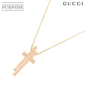  Gucci GUCCI раздельный Cross колье 50cm K18 PG розовое золото 750 Necklace 90212523