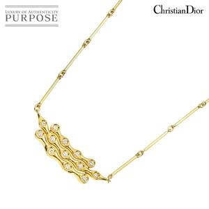 クリスチャン ディオール Christian Dior ダイヤ ネックレス 41cm K18 YG イエローゴールド 750 Diamond Necklace 90210717