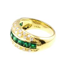 ジュネ Jeunet 13号 リング グリーングロシュラーガーネット 1.60ct ダイヤ 0.64ct K18 YG 750 指輪 Ring【鑑別書付き】 90203801_画像3