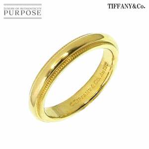 ティファニー TIFFANY&Co. ミルグレイン バンド 6号 リング 幅3mm K18 YG イエローゴールド 750 指輪 Milgrain Ring 90217485