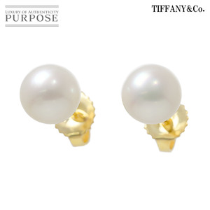 ティファニー TIFFANY&CO. 淡水パール 7.3-7.2mm ピアス K18 YG イエローゴールド 750 真珠 Pearl Earrings Pierced 90214046