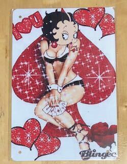 【 Betty Boop ベティ 】54 ☆ 昭和 ☆ ブリキ看板 ★レトロ☆アメリカン雑貨 ■