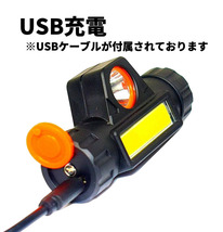 LED ヘッドライト 2個セット USB充電式 小型 強力 防水 高輝度 明るい キャンプ 釣り アウトドア 登山 停電用 防災 懐中電灯 作業灯 非常用_画像4