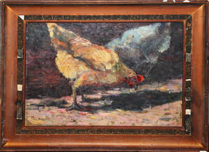 . рисовое поле страна Taro [ курица ] автограф живопись масляными красками редкий произведение D410