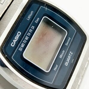 【電池切れ】CASIO カシオ クォーツ 腕時計 デジタル文字盤 Lithium シルバー×ネイビー ボーイズサイズ B812の画像9