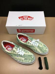 K158[08]18(靴) 美品 VANS×Supreme/Skate Era/サイズ:27.5㎝/SUPREME DOLLR BILL GRENN/箱入り 12/26K出品