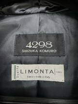 4298 Shizuka Komuro ダウンロング　40 ブラック　黒　フリル　LIMONTA エレガントL_画像3