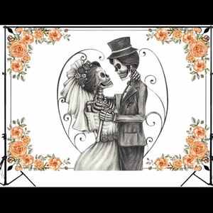 ★値段交渉可能★バック紙 背景紙 スケルトン ハロウィン 結婚式 壁紙 装飾 写真