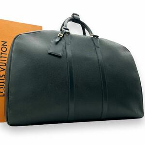 1円 ■美品■ LOUIS VUITTON ルイヴィトン M30104 タイガ エランガ アンポッシュ ボストンバッグ ハンドバッグ エセピア 旅行鞄 