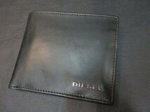 本物正規■DIESEL ディーゼル■二つ折り財布 レザー 黒 PORTALETHIRESH/新品_画像1