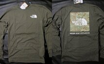 本物正規◆ノースフェイス◆長袖Tシャツ ボックスロゴ BOX NSE■XXL■カーキグリーン/迷彩■新品■NEW TAUPE 絵画調 アメリカ限定/L_画像1