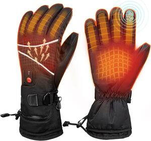 電熱グローブ ヒーター手袋 バイク用 防寒手袋 電熱手 バッテリー付き 厚手