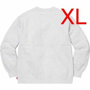 【XL】22SS Supreme Tonal Applique Crewneck Ash Gray クルーネック スウェット トレーナー アーチロゴ box logo 